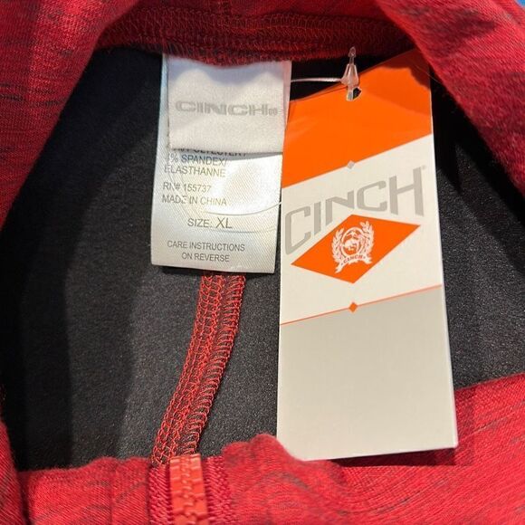 NWT Cinch Women’s 1/4 Zip Pullover Size XL Red Fleece Lined Sweatshirt - Picture 7 of 10